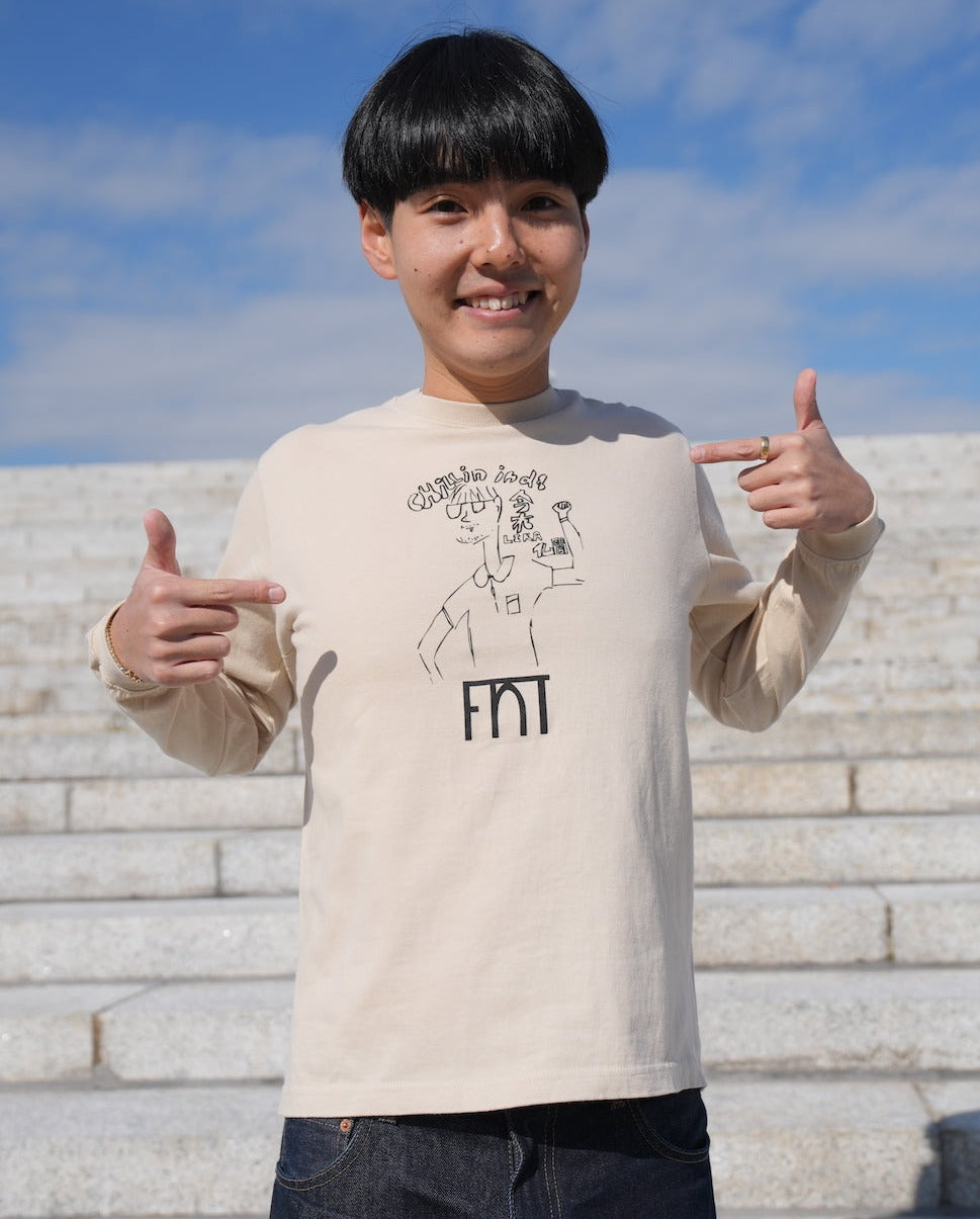 Chillin inda 衾 lika 仏間 ロングスリーブ Tシャツ サンド